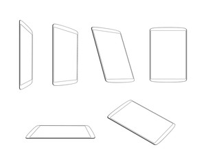 Set tablet flat icons