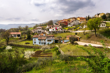 Typical Italian village on the hill.