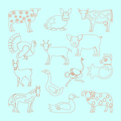 Set farm animals icon