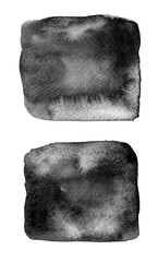 Colorful blue and green watercolor square stains 