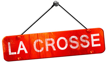 la crosse, 3D rendering, a red hanging sign