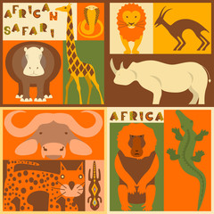 Vector set of African animals