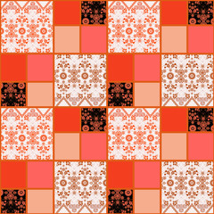Patchwork seamless pattern lace design background