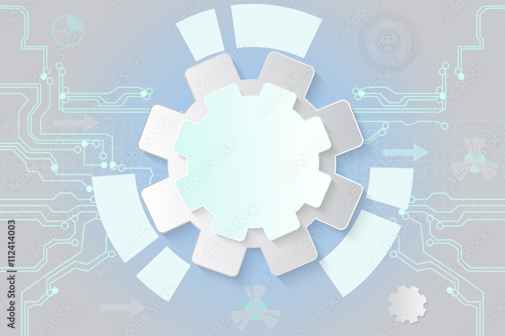 Aufkleber abstract technological background with various technological ele