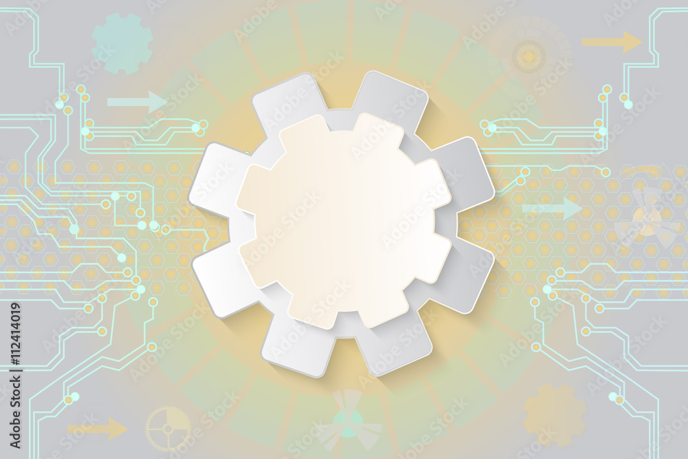 Aufkleber abstract technological background with various technological ele