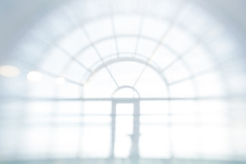 De-focuses business center interior, window. Blur background.