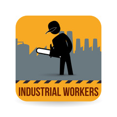 Worker design. Industrial icon. White background , vector