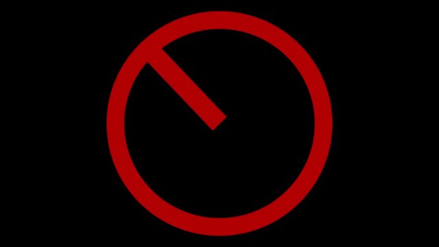 A stop symbol appearing. 4k CGI.