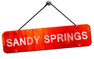 sandy springs, 3D rendering, a red hanging sign