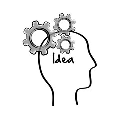 Idea design. sketch icon. White background , vector