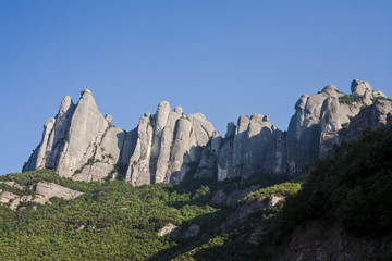 View of mountains of Montserrat in Catalonia, Spain