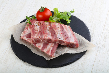 Raw pork ribs