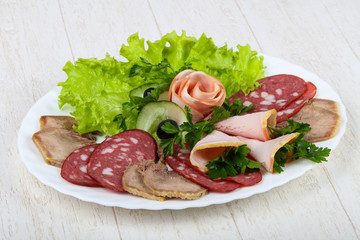 Sausages and meat mix