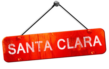 santa clara, 3D rendering, a red hanging sign