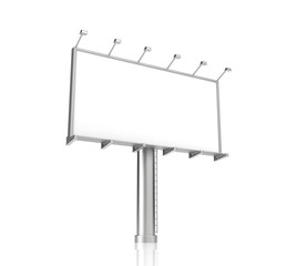 Blank billboard for advertisement on white background