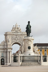 Commerce Square and Statue of King Jose I, Lisbon, Portugal