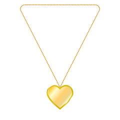 Vector illustration of gold jewelry in the form of heart