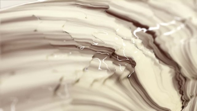 Mix of liquid Chocolate and Milk - Seamless Loop. Series from 1 to 9. 