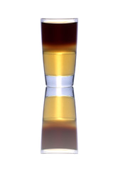 Colorful shot isolated on white background. Alcohol shooters