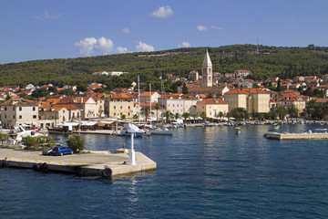 Fototapeta na wymiar Town Supetar biggest village on island Brac in Croatia