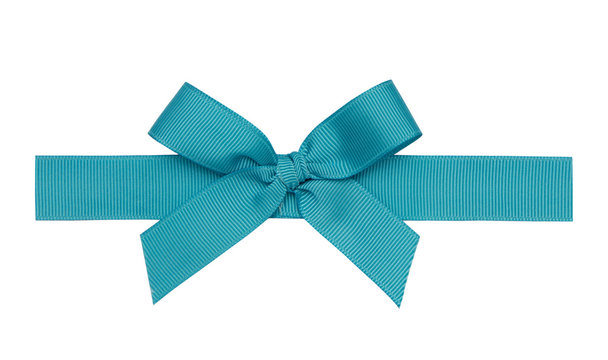 beautiful ribbon bow  is out of turquoise braid