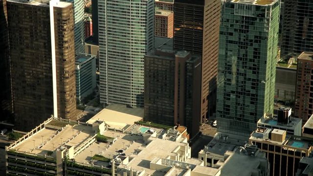 Panorama attraverso il vetro a Chicago, Illinois, USA