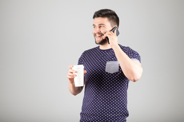 Man talking via smartphone