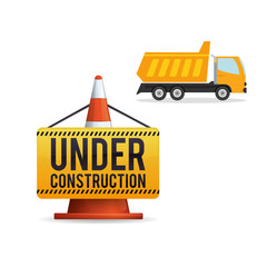 Under construction design. supplies icon. road sign illustration