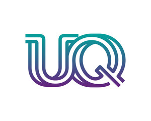 UQ lines letter logo 