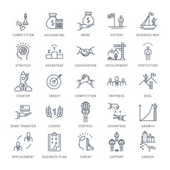 Set Vector Flat Line Icons