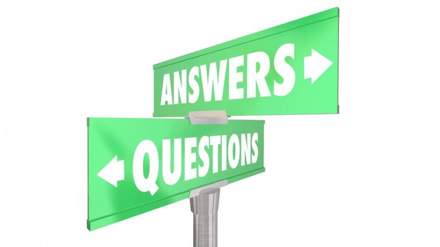 Questions Answers Q and A Words Signs 3d Animation