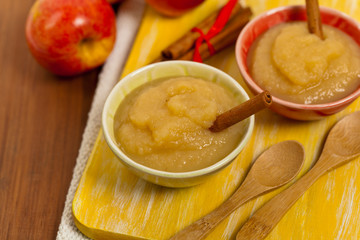 Homemade Applesauce. Selective focus.