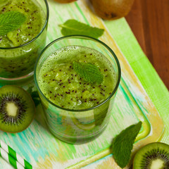 Kiwi Fruit Drink. Selective focus.