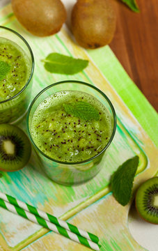 Kiwi Fruit Drink. Selective focus.