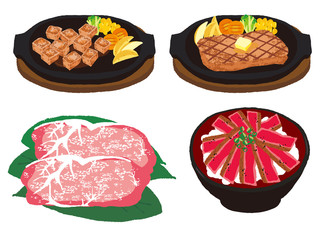 Various steak dish sets