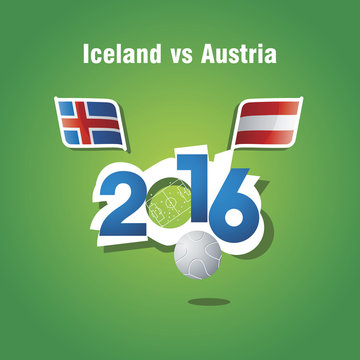 Euro 2016 Iceland vs Austria vector background