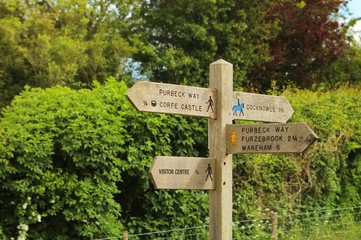 Signpost for tourists in the English countryside