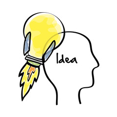 Big idea design. Creative icon. draw illustration , vector