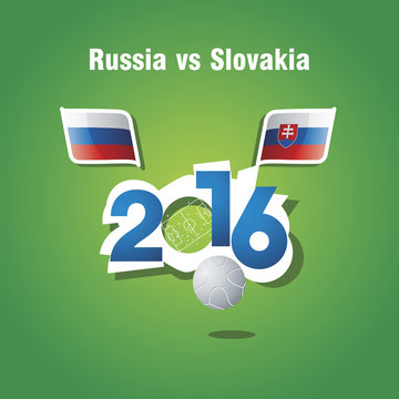 Euro 2016 Russia vs Slovakia vector background