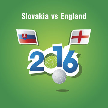 Euro 2016 Slovakia vs England vector background