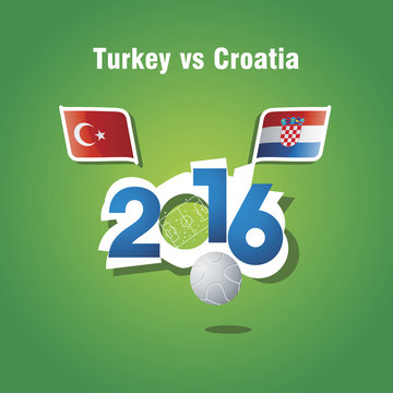 Euro 2016 Turkey vs Croatia vector background
