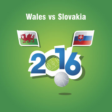 Euro 2016 Wales vs Slovakia vector background