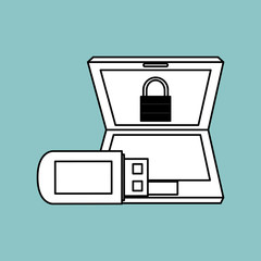 Security system design. protection icon. isolated illustration, vector