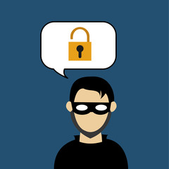 Security system design. protection icon. isolated illustration, vector