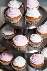 cupcakes on a stand.