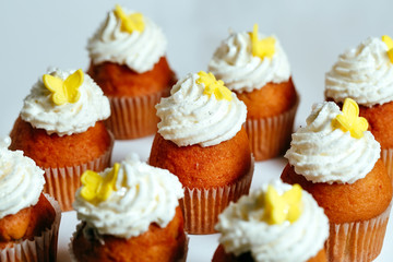 cupcakes on a stand.