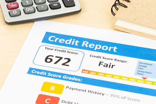 Fair credit score report with calculator