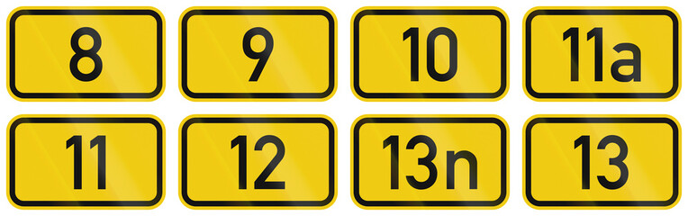 Collection of Numbered highway shields of German Bundesstrassen (Federal roads)