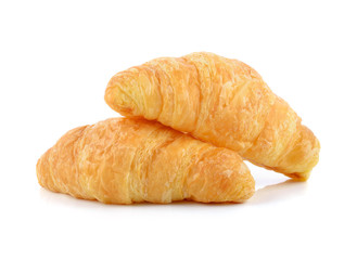 fresh croissant on white background