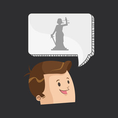 Law design. Justice icon. Grey background, vector illustration